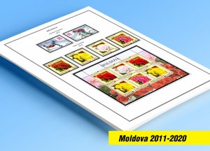 COLOR PRINTED MOLDOVA 2011-2020 STAMP ALBUM PAGES (52 illustrated pages)