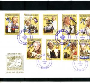 Niger 3.02.1998 Pope John Paul II (9) Perforated in official FDC