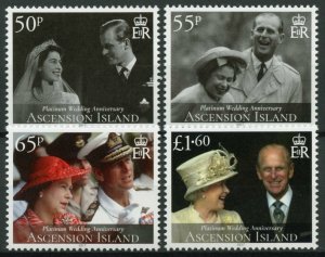 Ascension Isl Royalty Stamps 2017 MNH Queen Elizabeth II Platinum Wedding 4v Set