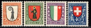 Switzerland Scott # B25 - B28, mint hr