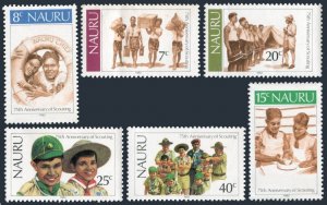 Nauru 244-249,249a sheet,MNH.Michel 241-246,Bl.5. Scouting Year 1982.
