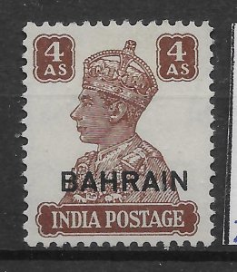 BAHRAIN SG47 1942-5 4a BROWN MTD MINT