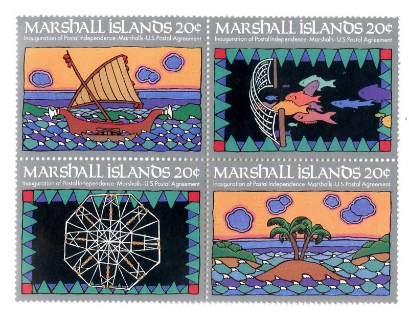 MARSHALL ISLANDS 31-34 BK/4 MNH SCV $2.00 BIN $1.25