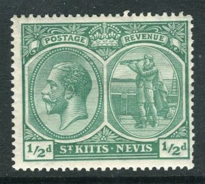 ST. KITTS-NEVIS; 1920s GV Mult. Script issue Mint hinged Shade of 1/2d. value