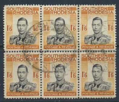 Southern Rhodesia SG 49 SC# 51  Used block of 6 see scan and details