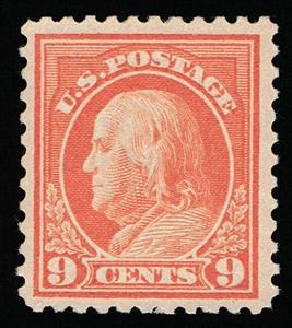 GENUINE SCOTT #509 VF MINT OG H 1917 SALMON RED PERF-11 UNWMK FLAT PLATE #7369