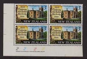 New Zealand 1969 Sc 425 Law Error Blue double PL BLK MNH