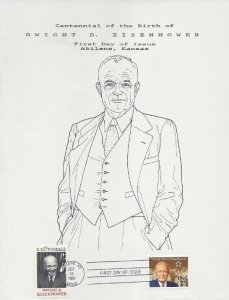 2513 25c DWIGHT D. EISENHOWER - Unknown souvenir page