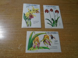 Flowers :  Colombia  #  C489-91  MNH