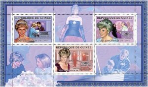 GUINEA - 2006 - Princess Diana - Perf 3v Sheet - Mint Never Hinged