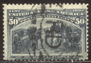 U.S. #240 Used - 1893 50c Columbian ($175)