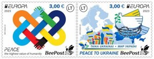 BEEPOST LATVIA - 2023 - Peace to Ukraine - Perf 2v Set - M N H - Private Issue