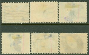 EDW1949SELL : USA 1901 Scott #294-99 Fine-Very Fine, Used. Minor faults Cat $128