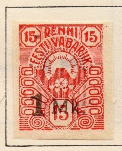 Estonia 1920 Early Issue Fine Mint Hinged 1M. Surcharged  066674