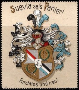 Vintage Germany Poster Stamp Bayreuth Student Association Coat Of Arms