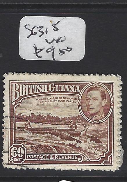 BRITISH GUIANA (P2806B) KGVI 60C  SG 315   VFU