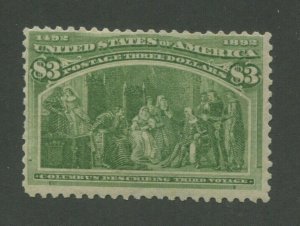 1893 United States Postage Stamp #243 Mint Never Hinged Lightly Disturbed Gum