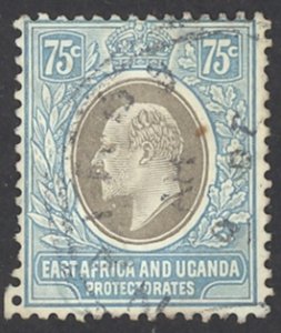 East Africa & Uganda Sc# 39 Used 1908 75c King Edward VII