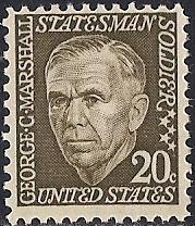 #1289V 20 cent George C. Marshall mint OG NH VF