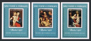 St Thomas & Prince 469-471 deluxe, MNH. Michel Bl.4-6. Peter Paul Rubens, 1977.