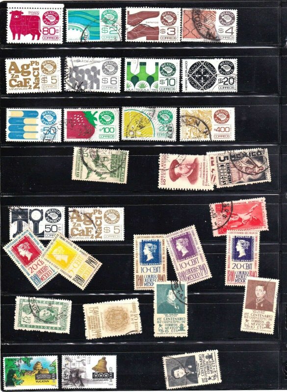 MEXICO 2 STOCK PAGES COLLECTION LOT x75 STAMPS SOME NEVER HINGED $$$$$$$