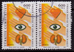 Turkey 2402 Pair Used - Health Organ Donation - 1988