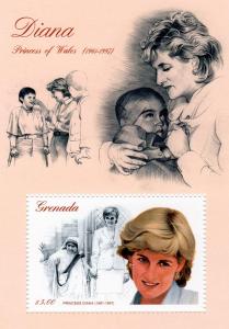 Grenada 1997 PRINCESS DIANA MOTHER TERESA (6)+s/s Perforated Mint (NH)