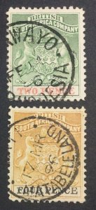 MOMEN: RHODESIA STAMPS SG #27-28 1895 USED LOT #60908