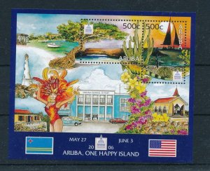 [AR360] Aruba 2006 Washington Sailing Cactus Lighthouse Tourism sheet  MNH