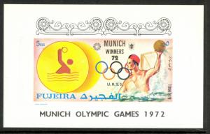 FUJEIRA 1972 MUNICH OLYMPICS WATER POLO WINNERS Souvenir Sheet Mi BLK166B MNH