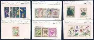 WORLDWIDE Topical Flowers (100) Different Sets Mint & Used