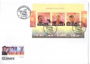 2013 Guinea Johnny Hallyday Official Sheet FDC Day 1 Envelopes-