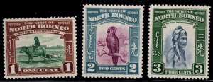 North Borneo Scott 193-195 MH* Good start to the 1939 set.