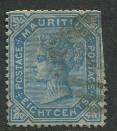 Mauritius - Scott 61 - QV Definitive -1879 - Used - Single 8c Stamp