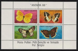 Turkey Butterflies MS 1988 MNH SG#MS3018