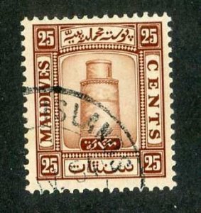 wxx148 Maldives 1933 scott #17 used cat.$21 (offers welcome)