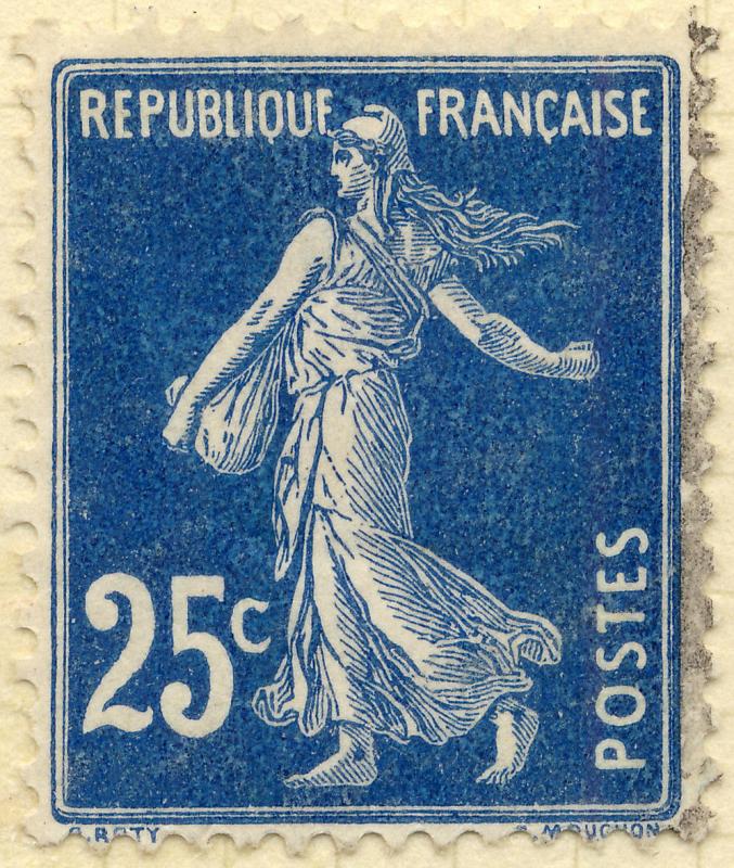 FRANCE - 1907 - Yv.140/Mi.119ax 25c bleu foncé Type 1A - Obl. TB (superbe)