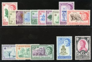 Cayman Islands 1962 QEII set complete superb MNH. SG 165-179. Sc 153-167.