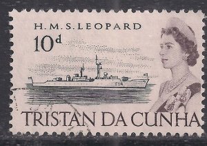 Tristan Da Cunha 1965 QE2 10d HMS Leopard used SG 79 ( F1367 )