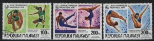 MALAGASY, C153-C155, (3) SET,  USED, 1976, Summer Olympics