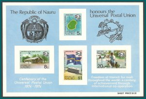 Nauru 1974 UPU Centenary, MS, MLH  #117a,SGMS126
