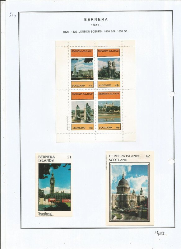 BERNERA -1982 - London Scenes - Mint Light Hinged - Private Issue