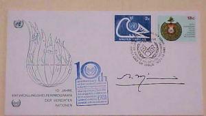 UNITED NATIONS GENEVA AUTOGRAPH 1981 CACHETED