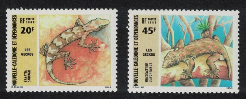 New Caledonia Geckos 2v 1986 MNH SG#784-785
