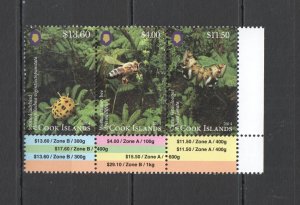 A0168 2014 COOK ISLANDS FAUNA INSECTS & BUTTERFLIES !!! MICHEL 52 EURO 1SET MNH