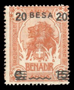 Italian Colonies, Somalia #46 Cat$15, 1923 20b on 15c on 2a, lightly hinged