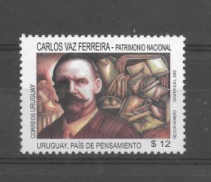 URUGUAY 2008 CARLOS VAZ FERREIRA NATIONAL HERITAGE 1 VALUE MINT NH