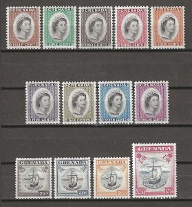 GRENADA 1953/59 SG 192/204 MNH