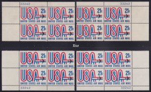 BOBPLATES #C81 USA Jet COMPLETE Matched Set Plate Blocks VF MNH SCV=$51.2++