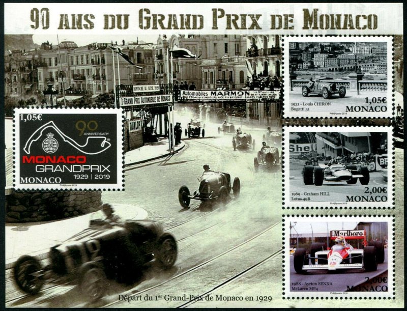 HERRICKSTAMP NEW ISSUES MONACO Sc.# 2969 90 Years Grand Prix Sheetlet